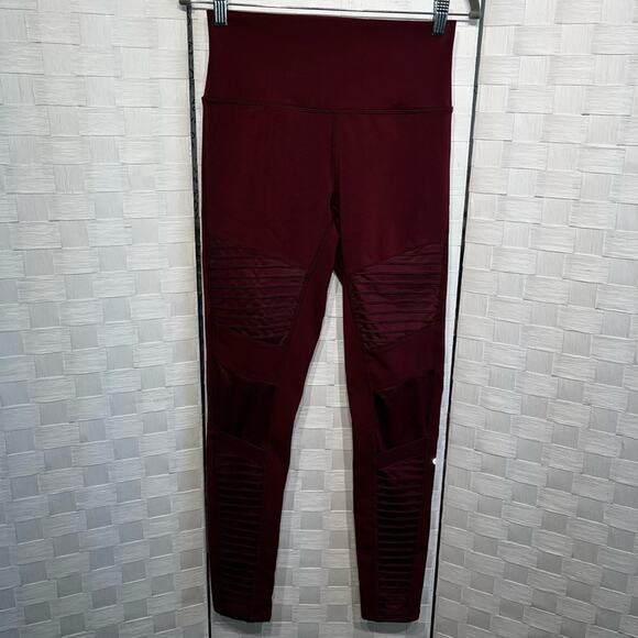 ALO Yoga Burgundy Moto Leggings - Picture 9 of 14